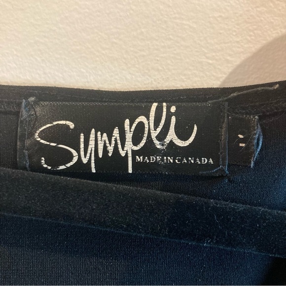 SYMPLI Sz 14 Asymmetric 3/4 Sleeves With Shoulder Cut Out Long Line Tunic - Picture 2 of 8